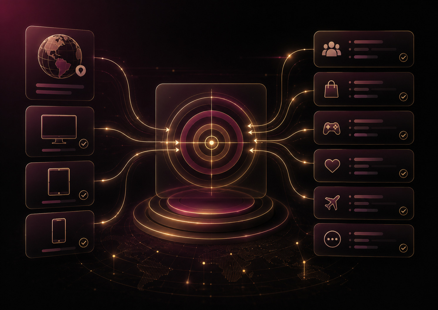Illustration of precise targeting by country, device, and category